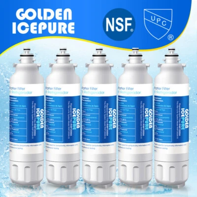 GOLDEN ICEPURE 5 Pack Fit LG LT800P Kenmore 9490 ADQ73613401 Refrigerator Water Filter Golden