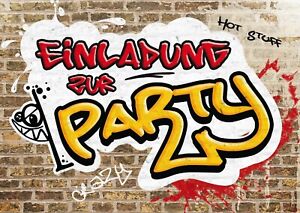 Graffiti Coole Party Einladungskarten Zum Kindergeburtstag Von Teenagern Ebay