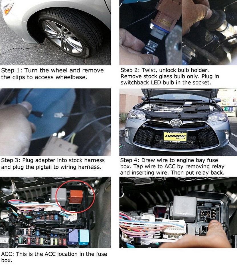 Switchback LED Bulbs For 20152020 Toyota Camry Turn Signal Light DRL