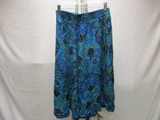 Womens African Bohemian Retro 12 L Large Skirt Blue Purple 100 Made in USA