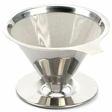 Pour Over Coffee Dripper 1-4 Cups Stainless Steel Reusable Drip Cone Coffee