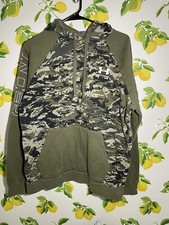 Under Armour Hoodie Men's Sz M Pullover Sweatshirt Green Camouflage Camo