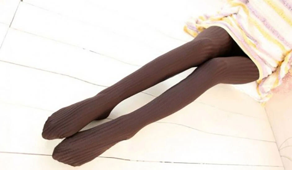 2 Paia Calze Tahari Donna Sopra Il Ginocchio – Fantasia Maglia Marrone, Taglia 9-11, Morbide, Lavabili