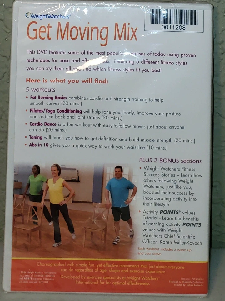 Weight Watchers Get Moving Mix 5 Different Workouts DVD New Sealed. - Image 2 of 2