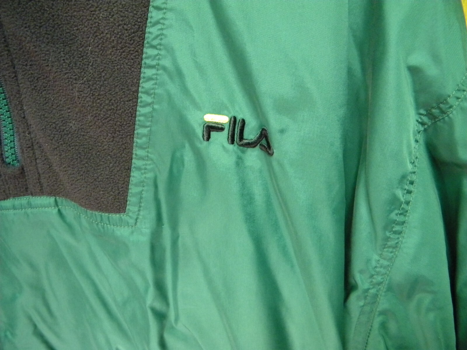 Pullover a vento uomo Fila verde 1 4 zip collo pile taglia XL