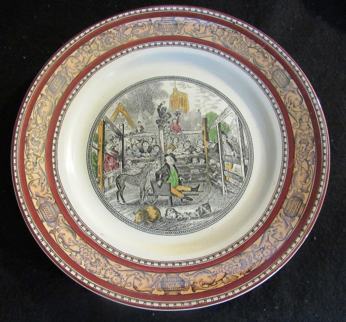 12 ADAMS DICKENS RUST COLORED LUNCHEON PLATES