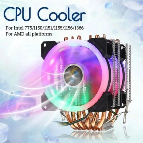 LANSHUO CPU Cooler 6 Ventilateurs RGB 2 Heatpipe RGB 4 Pin Pour Intel 775 1150 1 - Photo 5/5