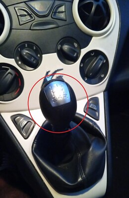 Pomello Leva Cambio Per Ford Ka Mk2 (2008-2015) - 5 Marce Con Retromarcia, Colore Argento E Nero