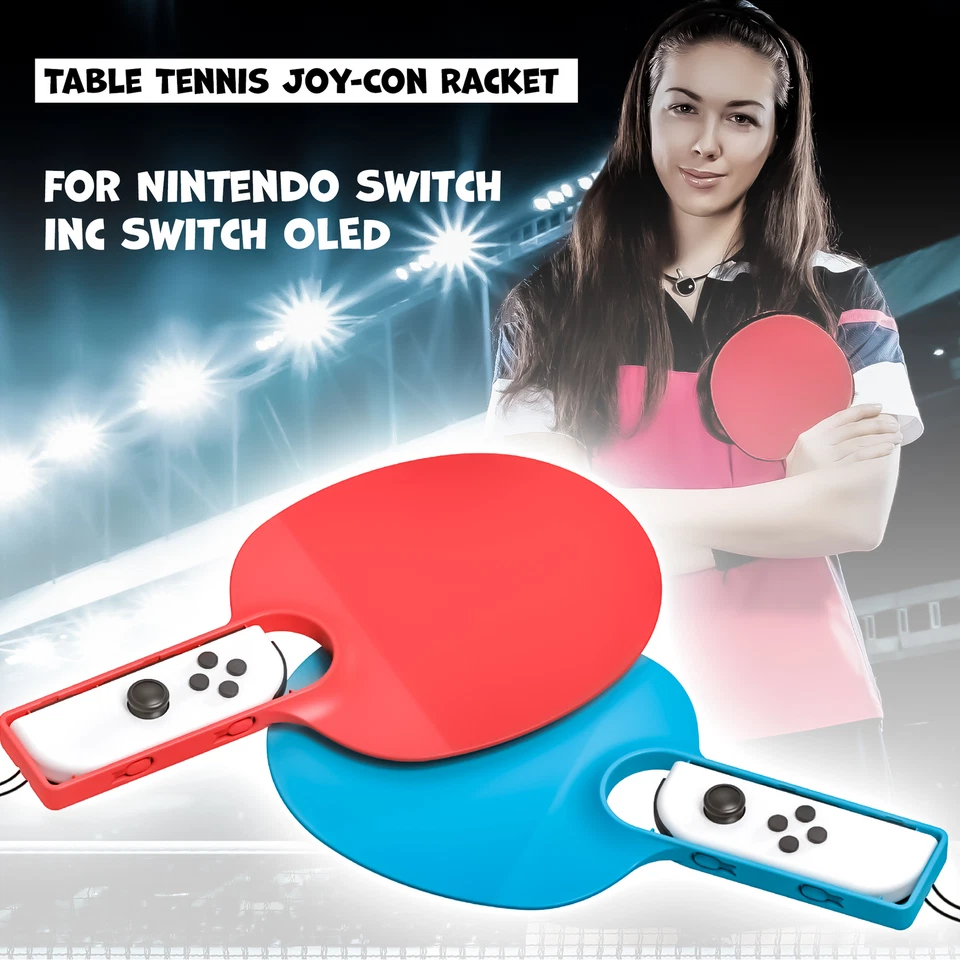 2 Nintendo Switch Joy-Con Table Tennis Racket for Mario Tennis Aces Sports - Image 2 of 4