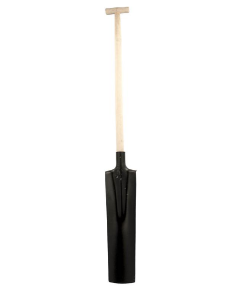 Drainagespaten 45Cm Mit T-Griff Stiel 90Cm Kanalspaten Gartenspaten Drainage-image