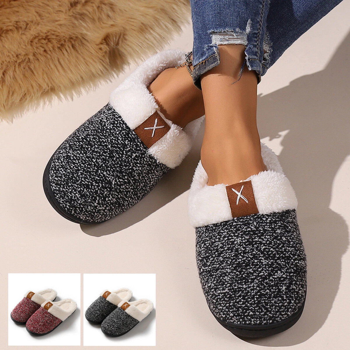 Ladies Mule Slippers Ladies Mules Slip On Slippers Knit Slippers