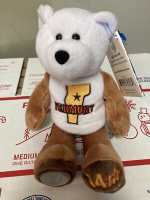 State Quarter Coin Bear - Vermont 14th State. Plush 8'' Limited Treasures. 2001.