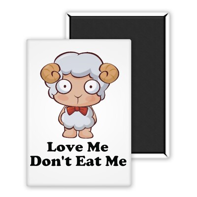 Love Me Don't eat me Schaf-Magnet Kühlschrank 54x78mm personalisiert