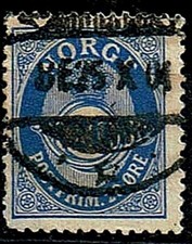 1893. Norvège. Posthorn. Cor postal. N°52a.