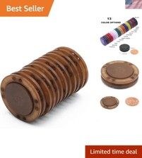 Invisible Magnetic Coat Buttons 26mm - 6pcs Brown Nylon with Strong Magnets