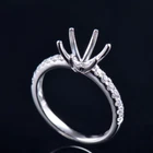 Custom Round 9MM Natural Diamond Bridal Engagement Ring Setting 14K White Gold