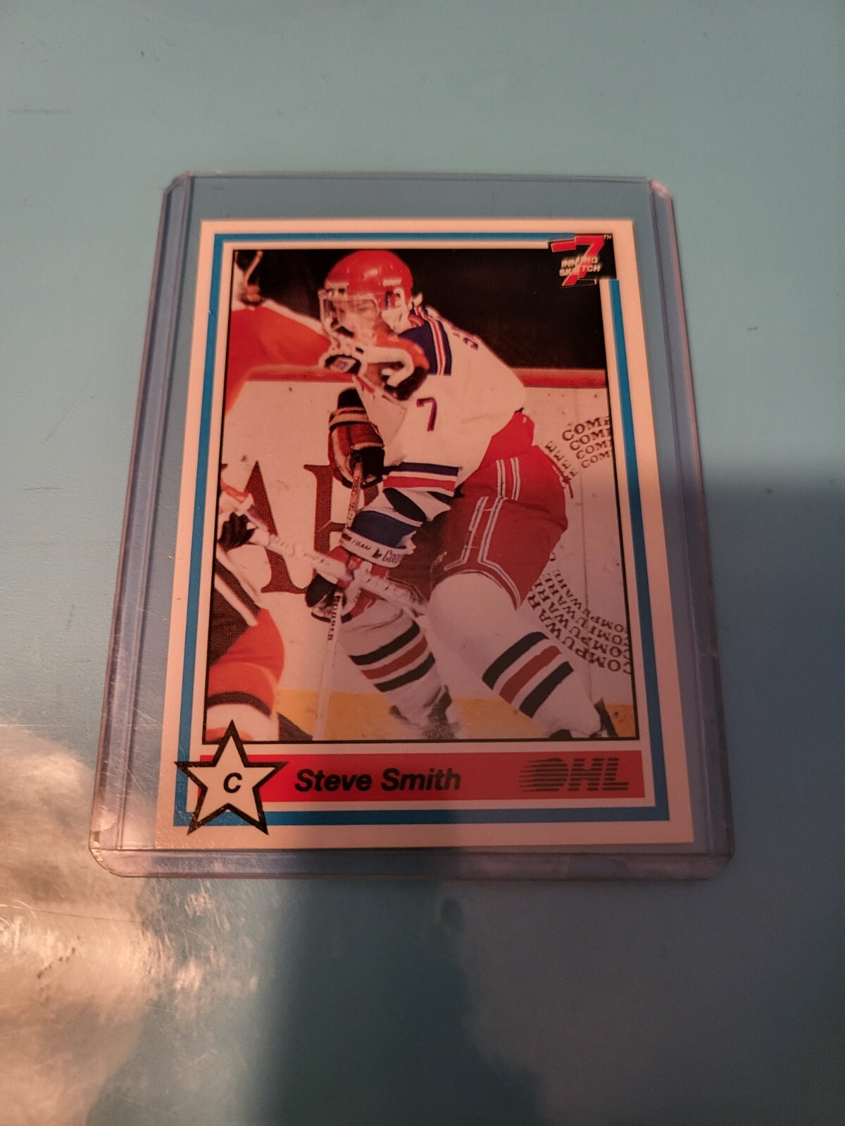 1990-91 7th Inning Sketch OHL #240 STEVE SMITH KITCHENER RANGERS