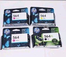 Lot Of 4 Genuine HP 564XL High Yield Black & Standard yield Yellow & Magenta