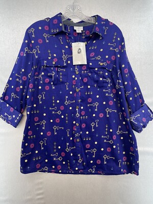 Women s Jaclyn Smith Top, Large, Blue
