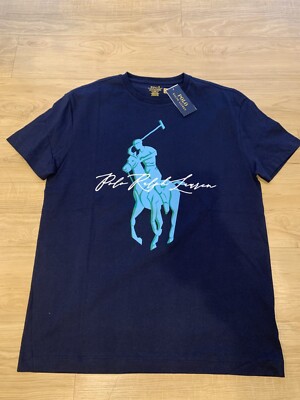 Polo Ralph Lauren Men's Classic Fit Big Pony T-Shirt Tee Navy Blue