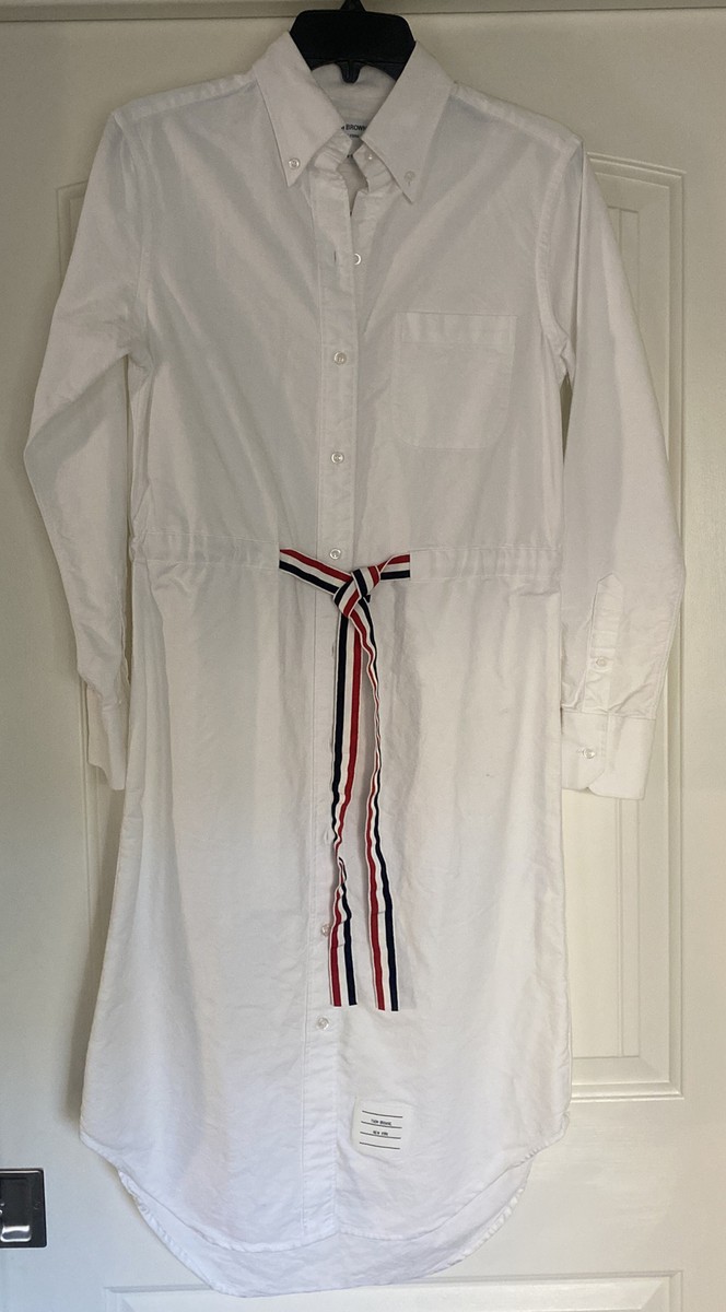 ワンピース THOM BROWNE OXFORD SHIRT DRESS WITH NEGLIG?E INSERT Thom Browne grosgrain belt Oxford shirt dress Size 0 US/36