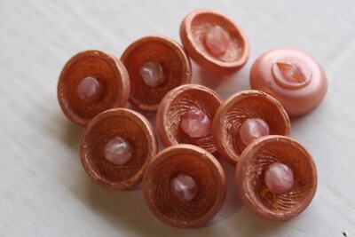 Bouton Vintage Rose - Diamètre 2,2 Cm, Mercerie Ancienne
