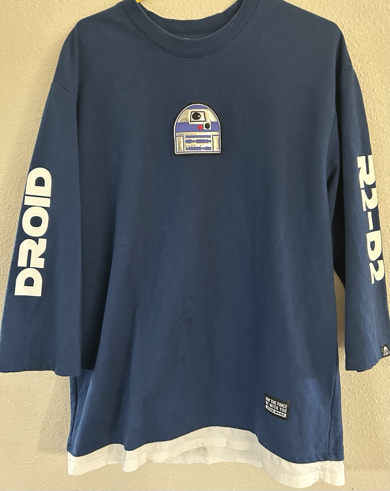 Star Wars R2-D2 droid men’s 3/4 of a length sleeve T-shirt Size Xl