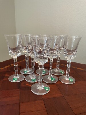 8 Orrefors Sherry Port Wine Cordial Glasses Sweden Cut Crystal 5 1/2''