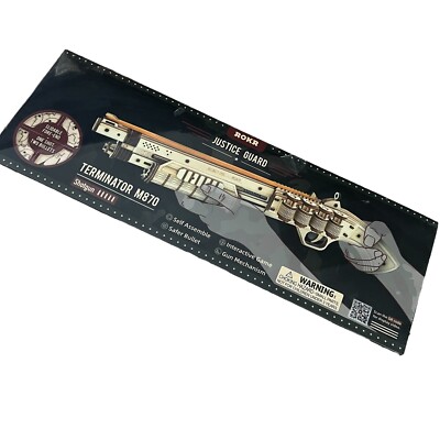 ROKR DIY 3D Wooden Puzzle Terminator M870 Shotgun New