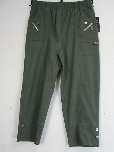 Cotton Mix Ladies Cropped Trousers Pockets 9 Colours Sizes:12 14 16 18 20 22 24 - Picture 4 of 72