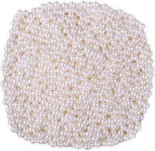 MOMOFULL 8mm Undrilled Art Faux Loose Pearls Vase 8mm 1500 Piece , Beige