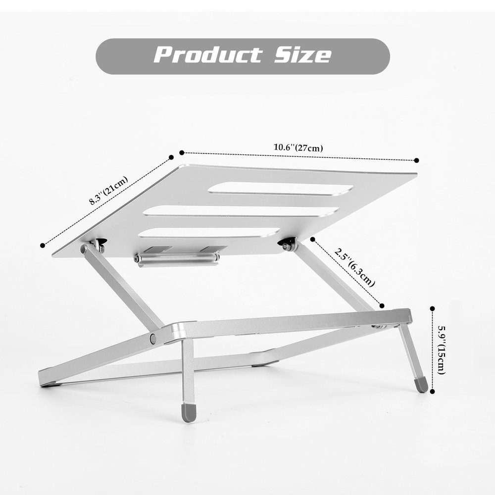 Adjustable Aluminum Laptop Stand Portable Foldable Desk Holder