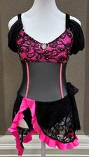 COMPLETELY CUSTOM PINK AND BLACK LATIN-INSPIRED DANCE COSTUME IN AXS