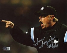 JIM JOYCE SIGNED AUTOGRAPHED 8x10 PHOTO FAMOUS BASEBALL MLB UMPIRE BECKETT BAS