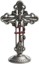 Confirmation Standing Cross Two Toned Religious Keepsake Gift for Teens, 6 In