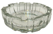 Vintage Heavy Crystal Ashtray Candy Dish Marked Italy 48 Size 6" Diameter