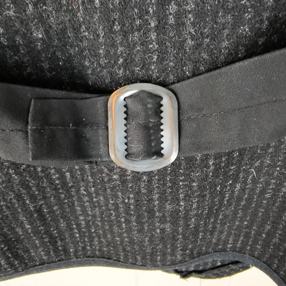 Colete utilitário de lã Woolrich grande cinza carvão listra de giz zíper frontal colete - Imagem 3 de 4