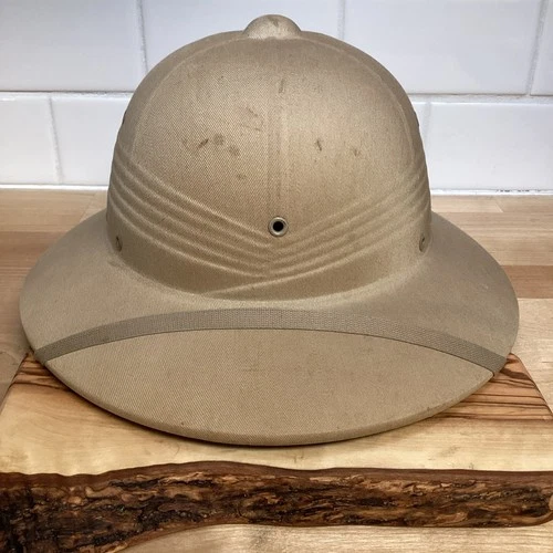 Vintage US Military Sun Pith Helmet 60's 70's Vietnam War Army Issue Uniform