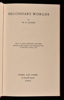 Secondary Worlds, Auden, W. H.