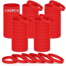 Silicone Wristband, 100pcs Silicone Bracelets Silicone Wristbands Silicone Wristba...