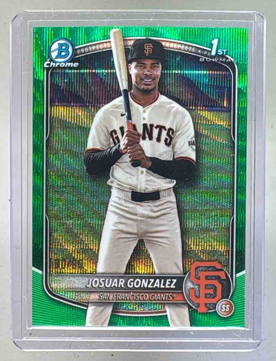 Josuar Gonzalez 2025 Bowman Chrome #BCP-153 Green Wave Refractor 1st RC /99