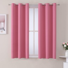 ChrisDowa 50" Pink Room Darkening Thermal Insulated Grommet Window Curtains 2x