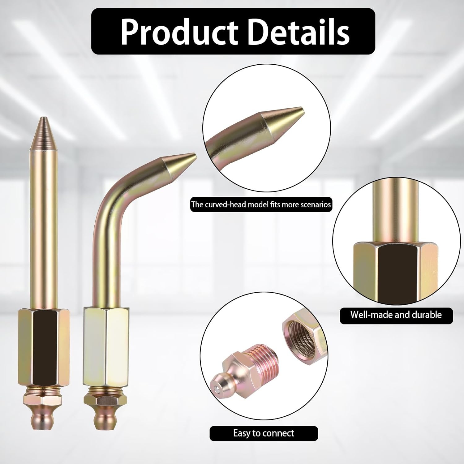 7PCS Grease Gun Accessory Kit，Including 3 Needle Nozzles 1 Needle... 