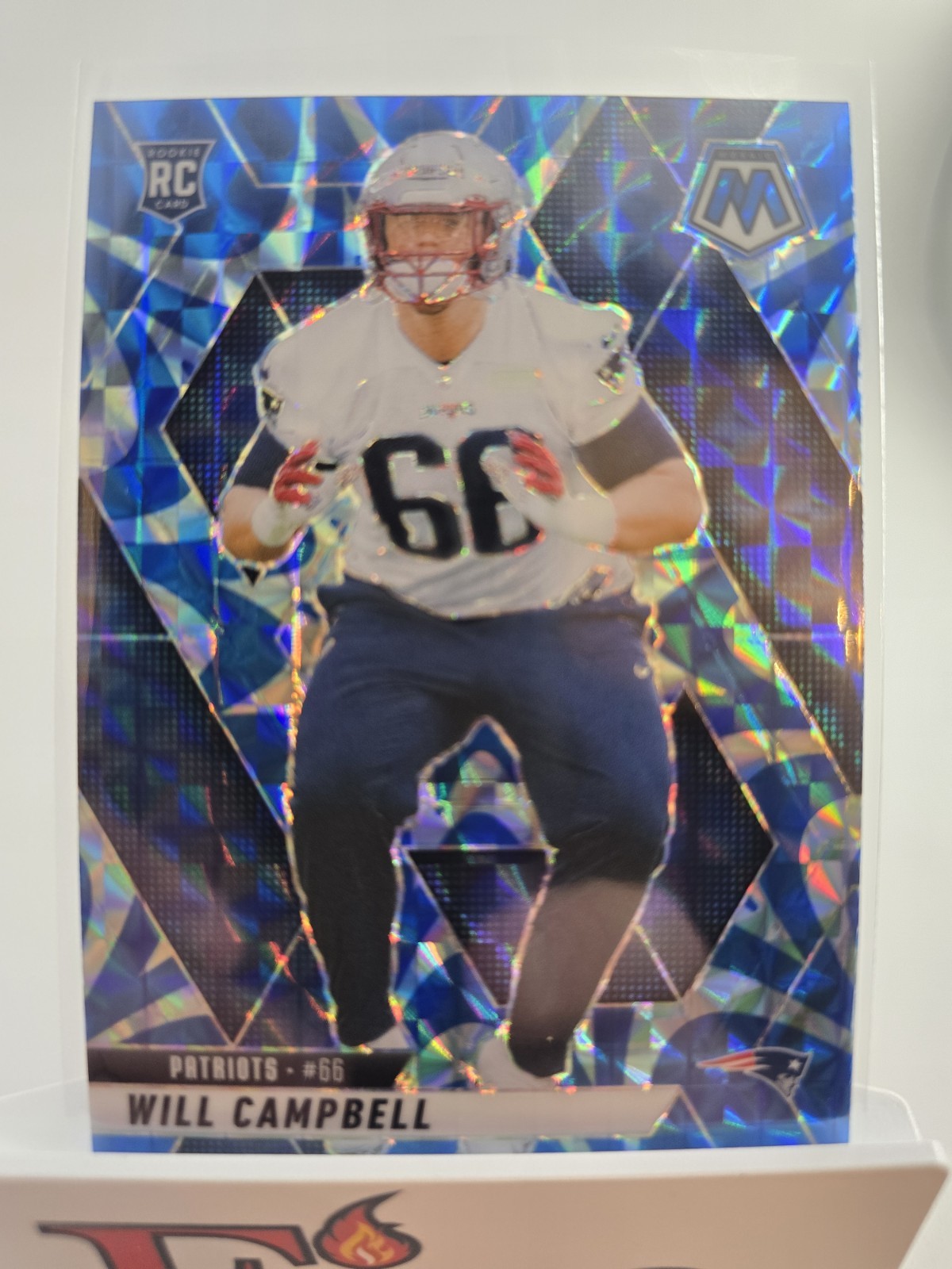 2025 Panini Mosaic Will Campbell #378 Blue Reactive Prizm New England (RC)