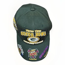 Gorra Green Bay Packers Reebok 3 veces campeones del Super Bowl ajustable OSFA NUEVA CON ETIQUETAS