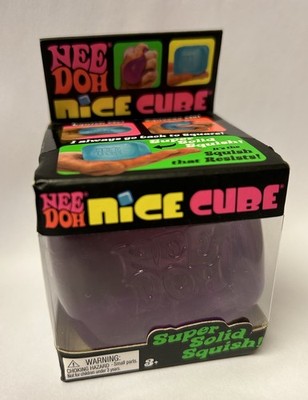 Nee Doh Nice Cube - Super Solid Squish. LILA WÜRFEL - Brandneu.