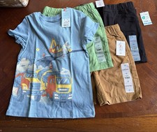 NWT Four Piece Set Three Shorts One Shirt Boys 3T Garaninals And Cat Jack