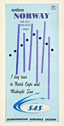 1960 North Norway Air Sea Cruises Midnight Sun SAS Airlines VTG Travel Brochure