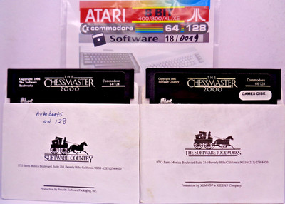 ATARI XL/XE & COMMODORE 64/128 -- THE CHESSMASTER 2000 (TOOLWORKS - DISK)