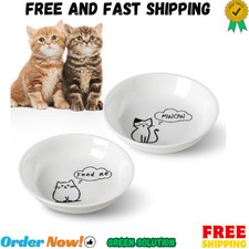 2Pcs Little Cat Bowls,5Inch Cat Food Bowl for Indoor Cats,Cute Kittens Plate/Dis